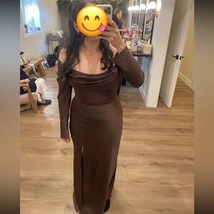 Birdy Grey, Maya Dress- Matte Satin Espresso